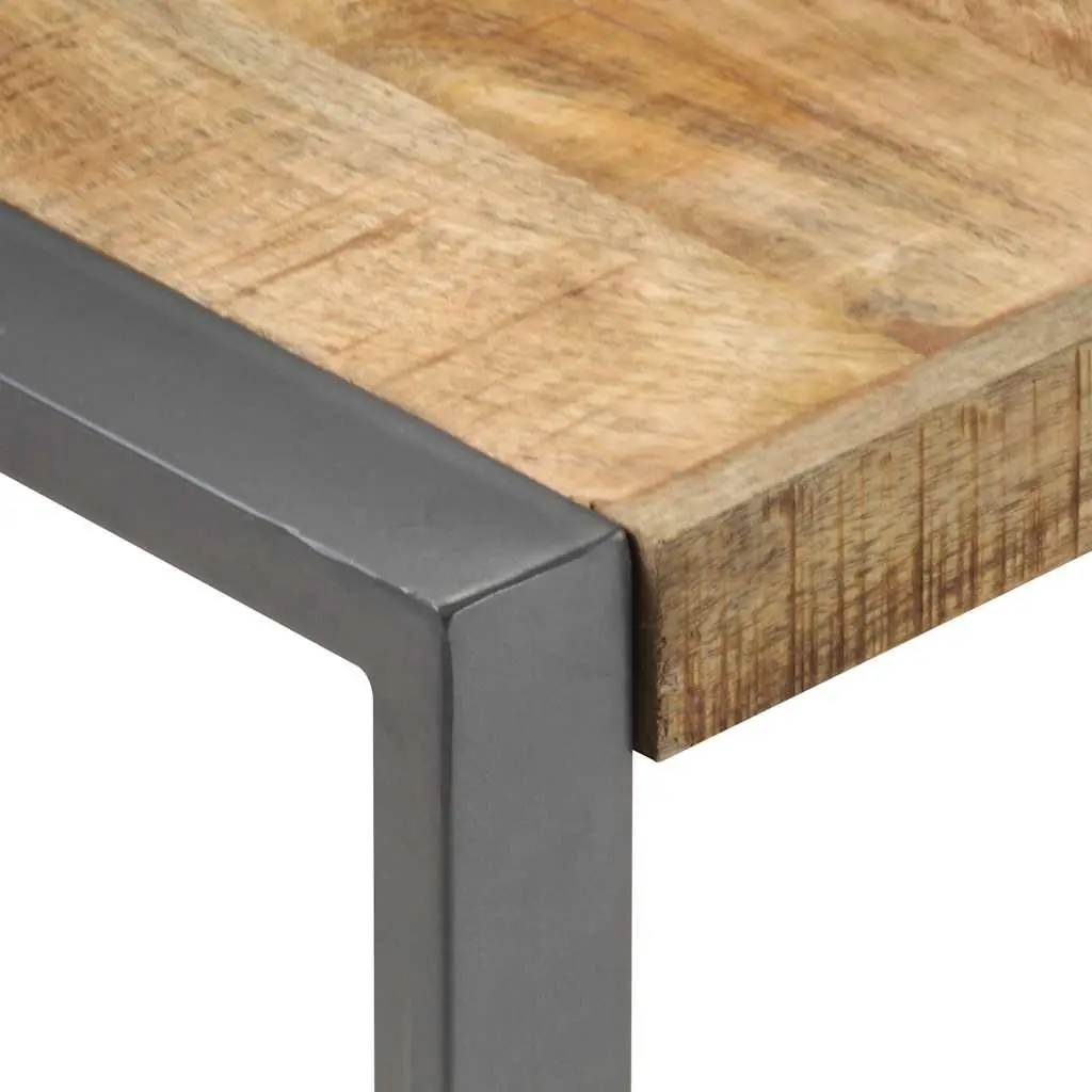 Coffee Table Industrial Style Solid Wood Mango Grey 120x120x40 cm