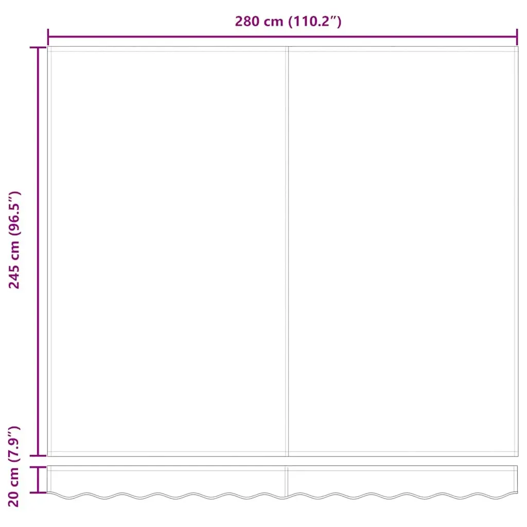 Retractable Awning Manual Anthracite 300x250cm Patio Sun Shade