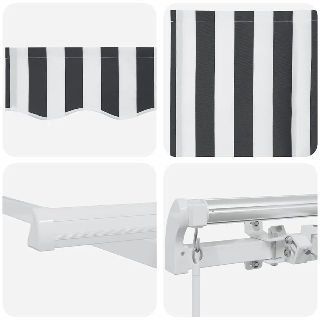 Retractable Awning Manual Anthracite 300x250cm Patio Sun Shade