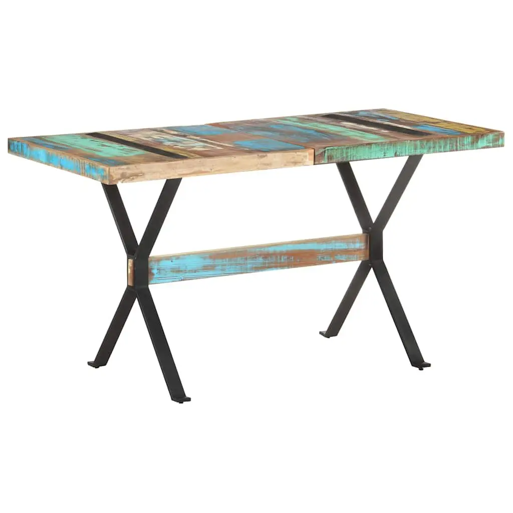 Dining Table Industrial Solid Reclaimed Wood 140x70x76 cm