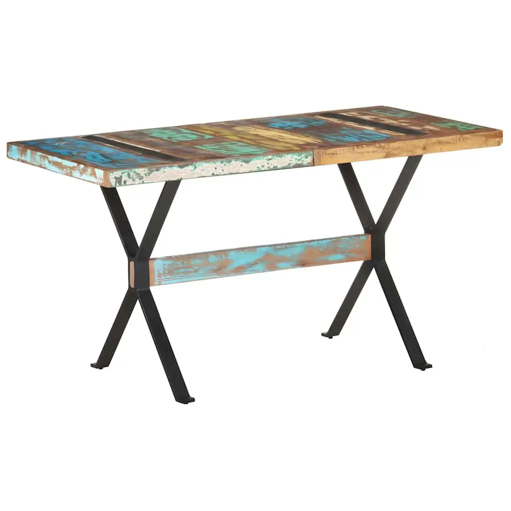 Dining Table Industrial Solid Reclaimed Wood 140x70x76 cm