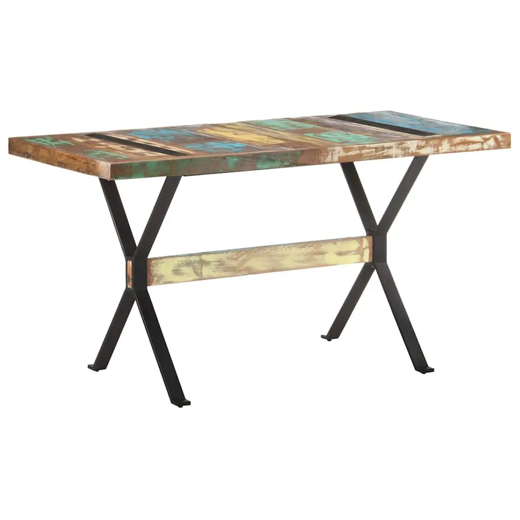 Dining Table Industrial Solid Reclaimed Wood 140x70x76 cm