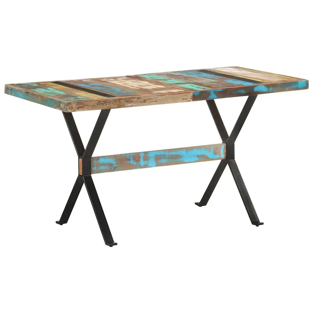 Dining Table Industrial Solid Reclaimed Wood 140x70x76 cm