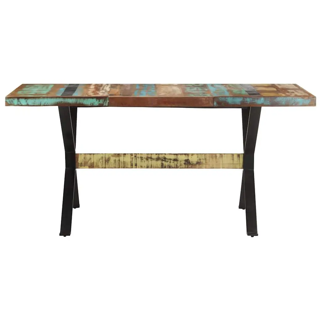 Dining Table 160x80x76 cm Solid Reclaimed Wood Industrial Kitchen Furniture