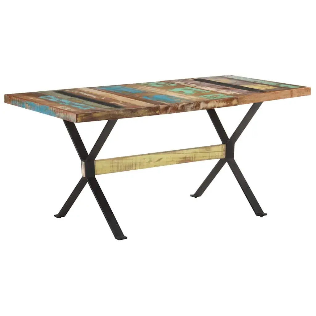Dining Table 160x80x76 cm Solid Reclaimed Wood Industrial Kitchen Furniture