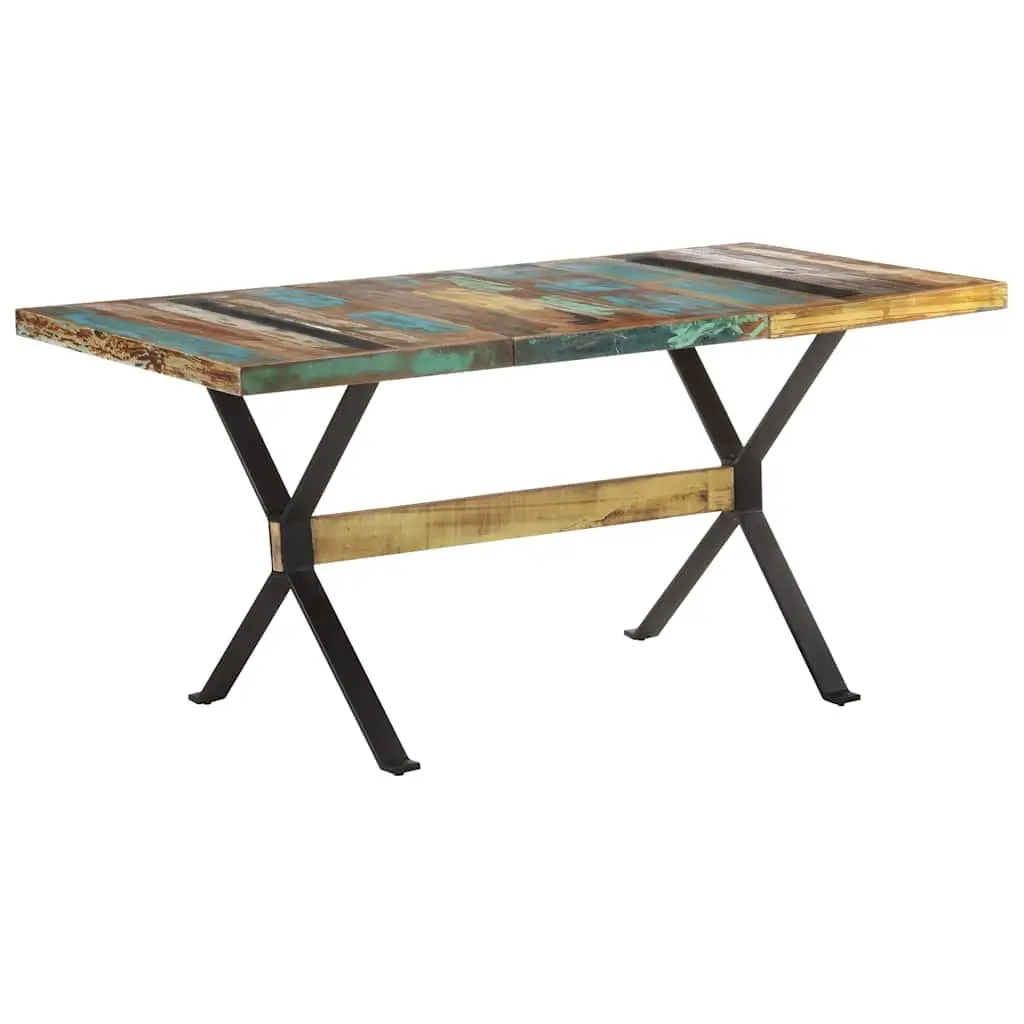 Dining Table 160x80x76 cm Solid Reclaimed Wood Industrial Kitchen Furniture