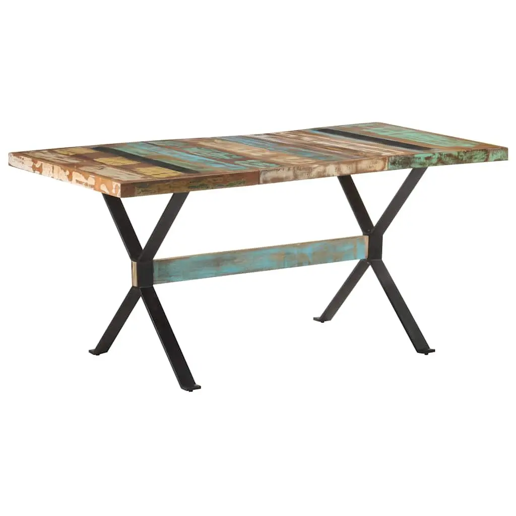 Dining Table 160x80x76 cm Solid Reclaimed Wood Industrial Kitchen Furniture