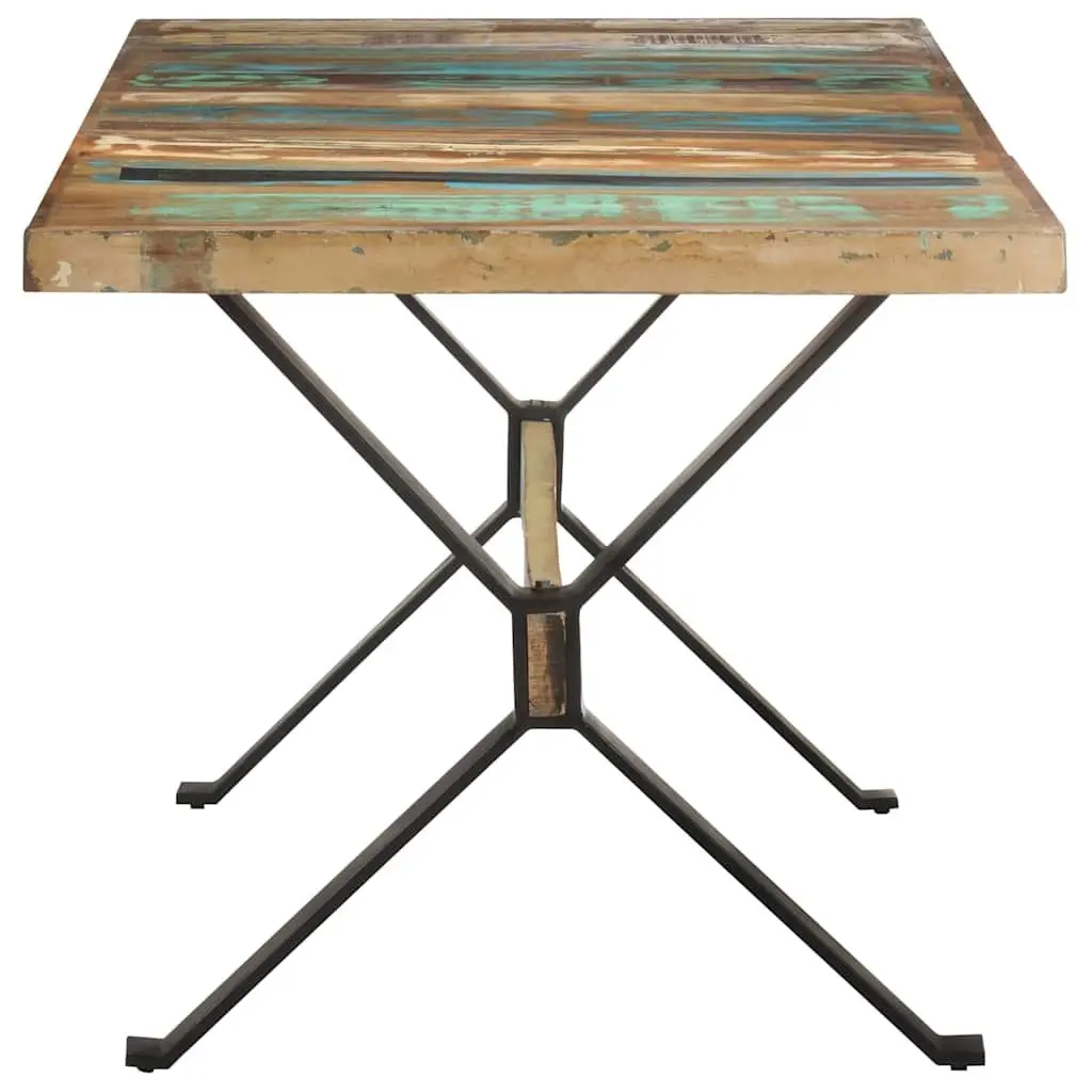 Dining Table 160x80x76 cm Solid Reclaimed Wood Industrial Kitchen Furniture
