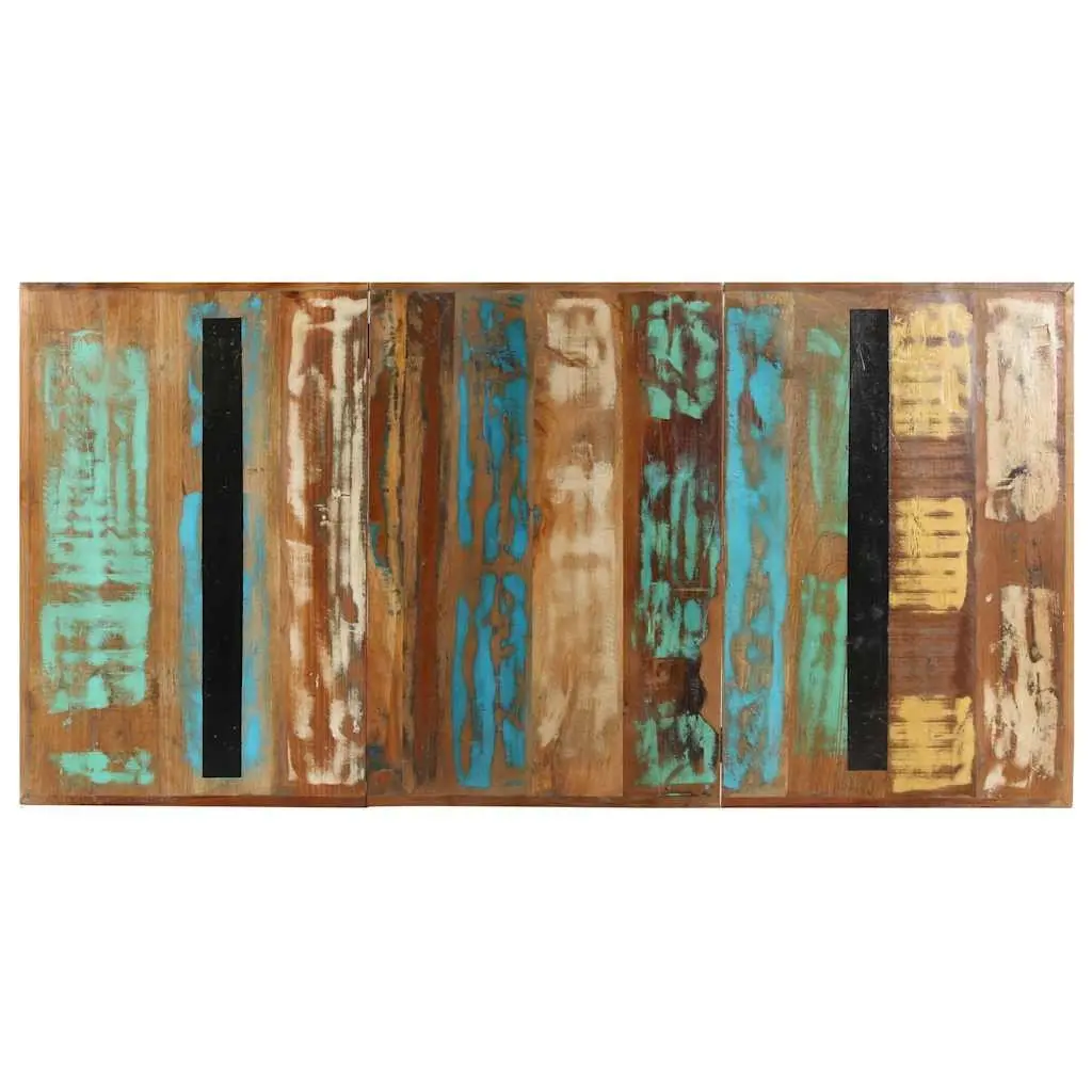 Dining Table 160x80x76 cm Solid Reclaimed Wood Industrial Kitchen Furniture