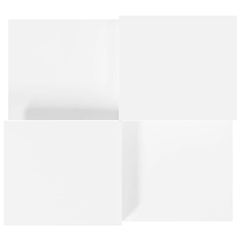 Coffee Table Set 2 Pieces Engineered Wood White Accent Tables Living Room