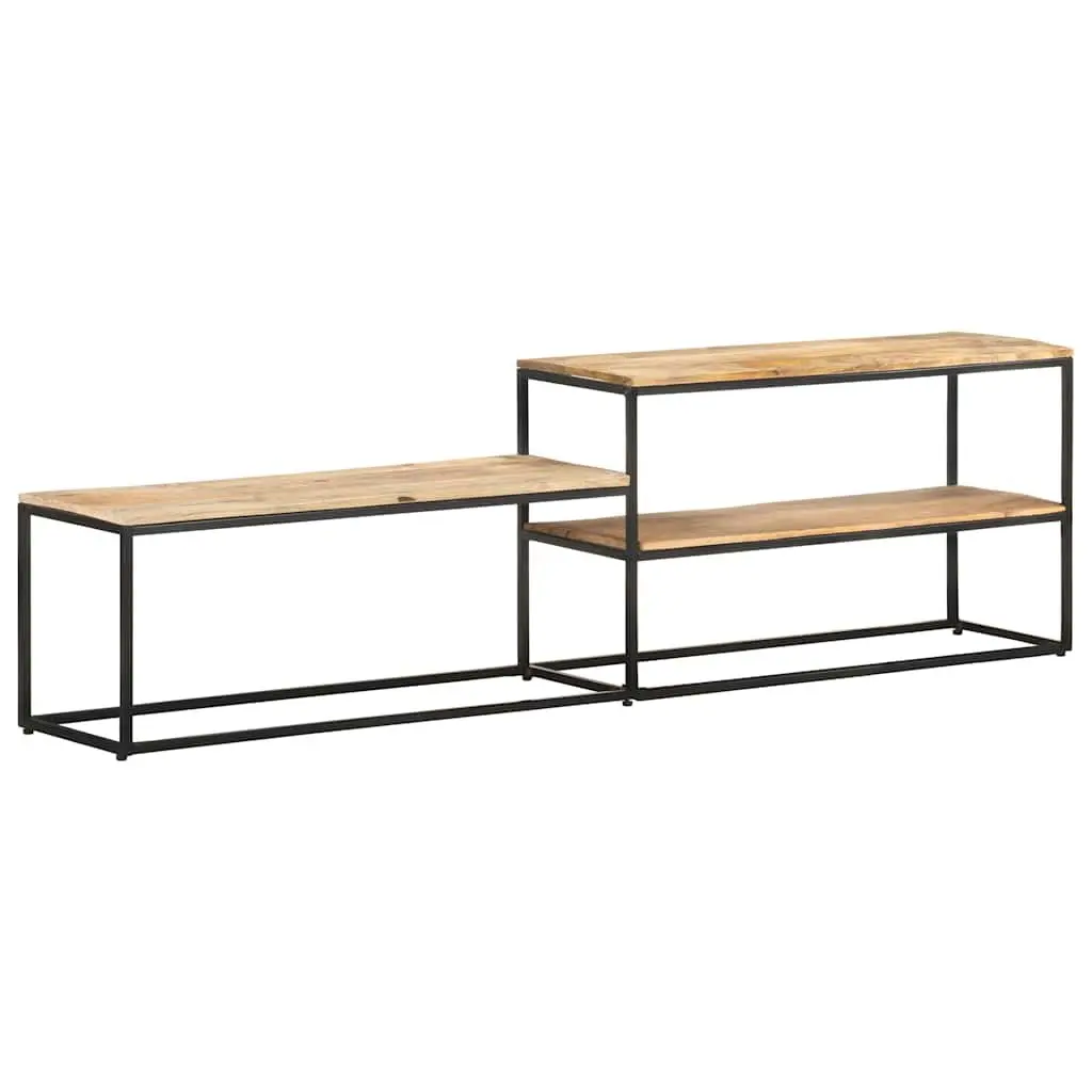 TV Cabinet Industrial Style Rough Mango Wood 180x30x50 cm