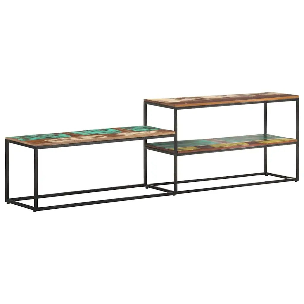 TV Cabinet 180x30x50 cm Solid Reclaimed Wood Industrial Style Living Room