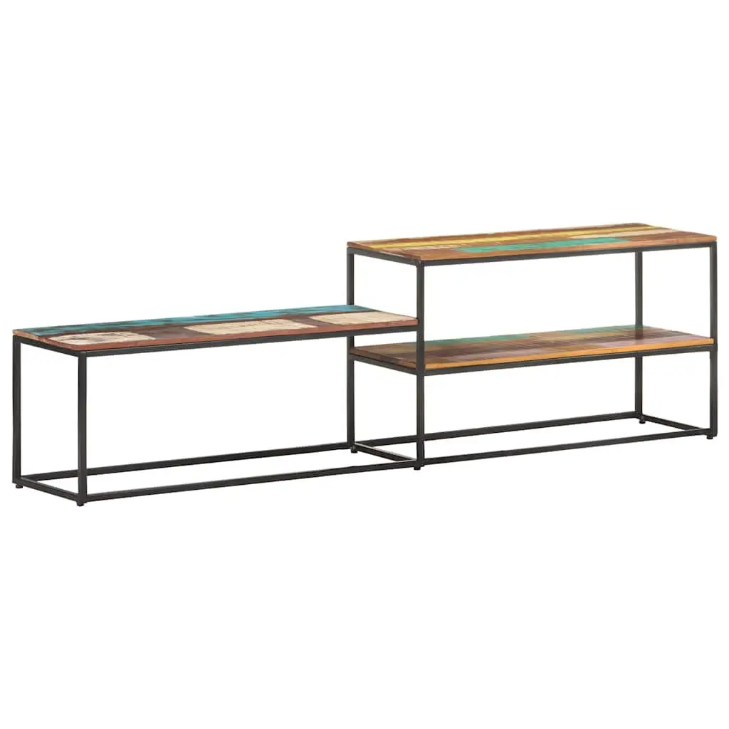 TV Cabinet 180x30x50 cm Solid Reclaimed Wood Industrial Style Living Room