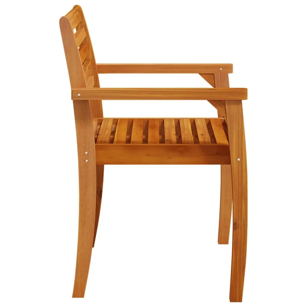 Outdoor Garden Chairs Solid Wood Acacia Armrest Backrest 4 Piece Set