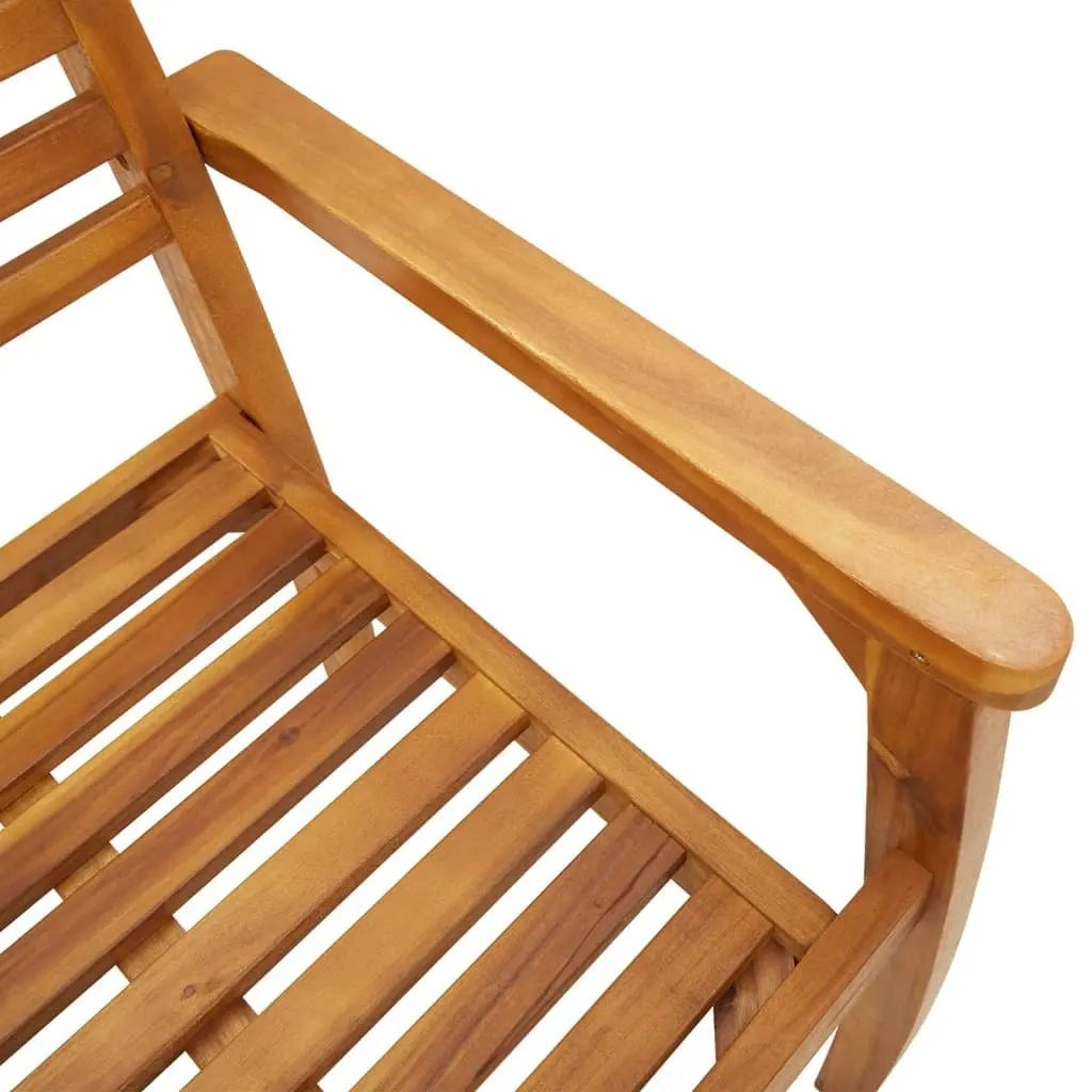 Outdoor Garden Chairs Solid Wood Acacia Armrest Backrest 4 Piece Set
