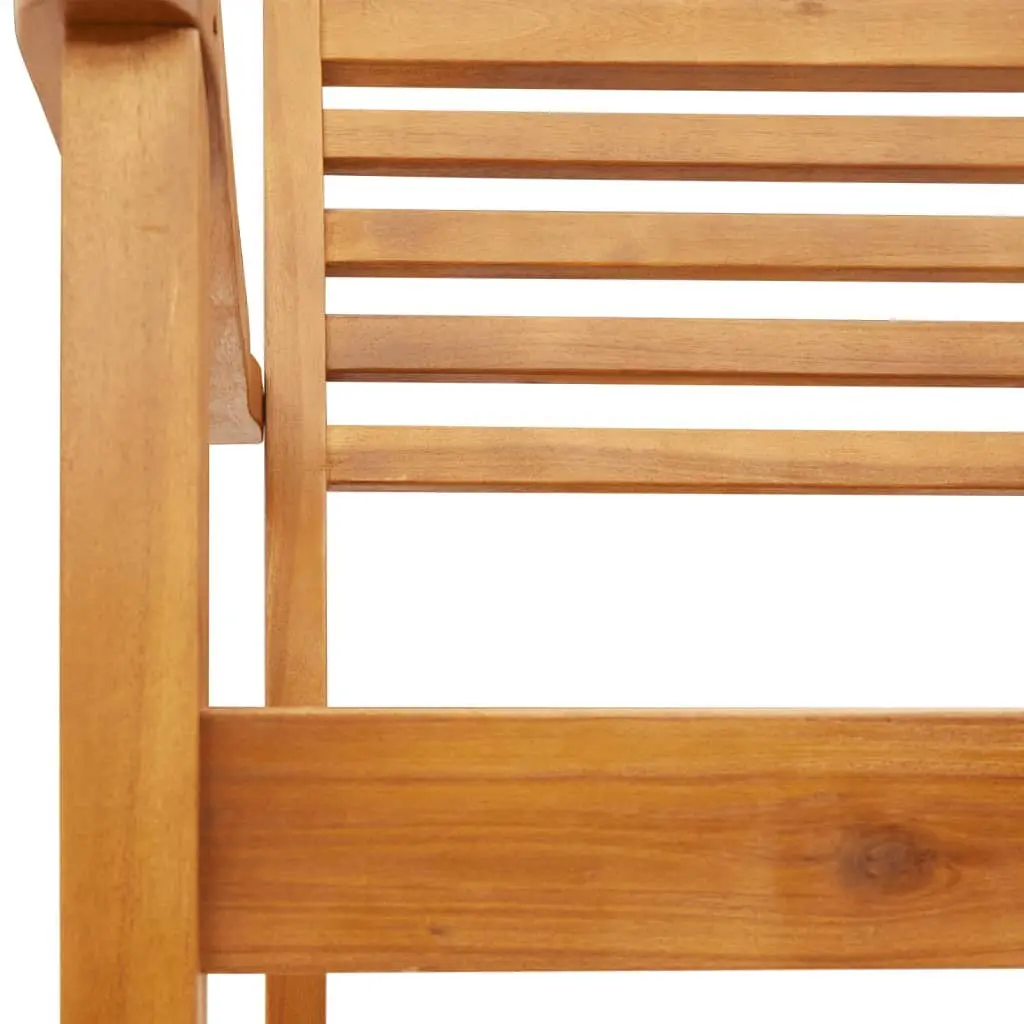 Outdoor Garden Chairs Solid Wood Acacia Armrest Backrest 4 Piece Set