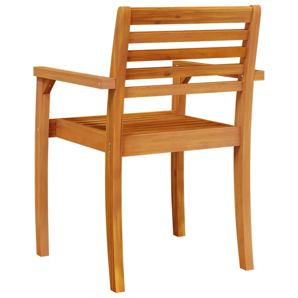 Outdoor Chairs Brown Wooden Armchair Backrest 6 Piece