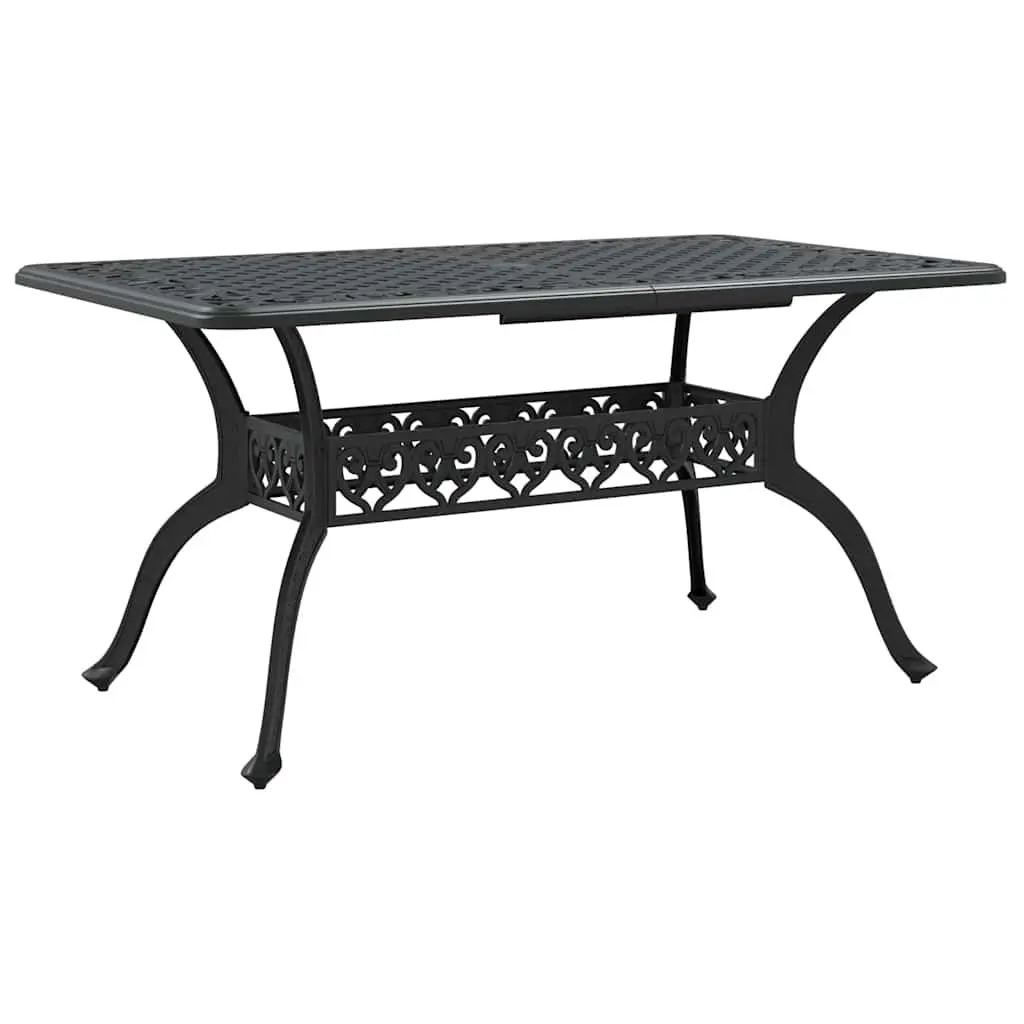 Outdoor Dining Set 5 Piece Cast Aluminium Table with High Backrest Chairs Black