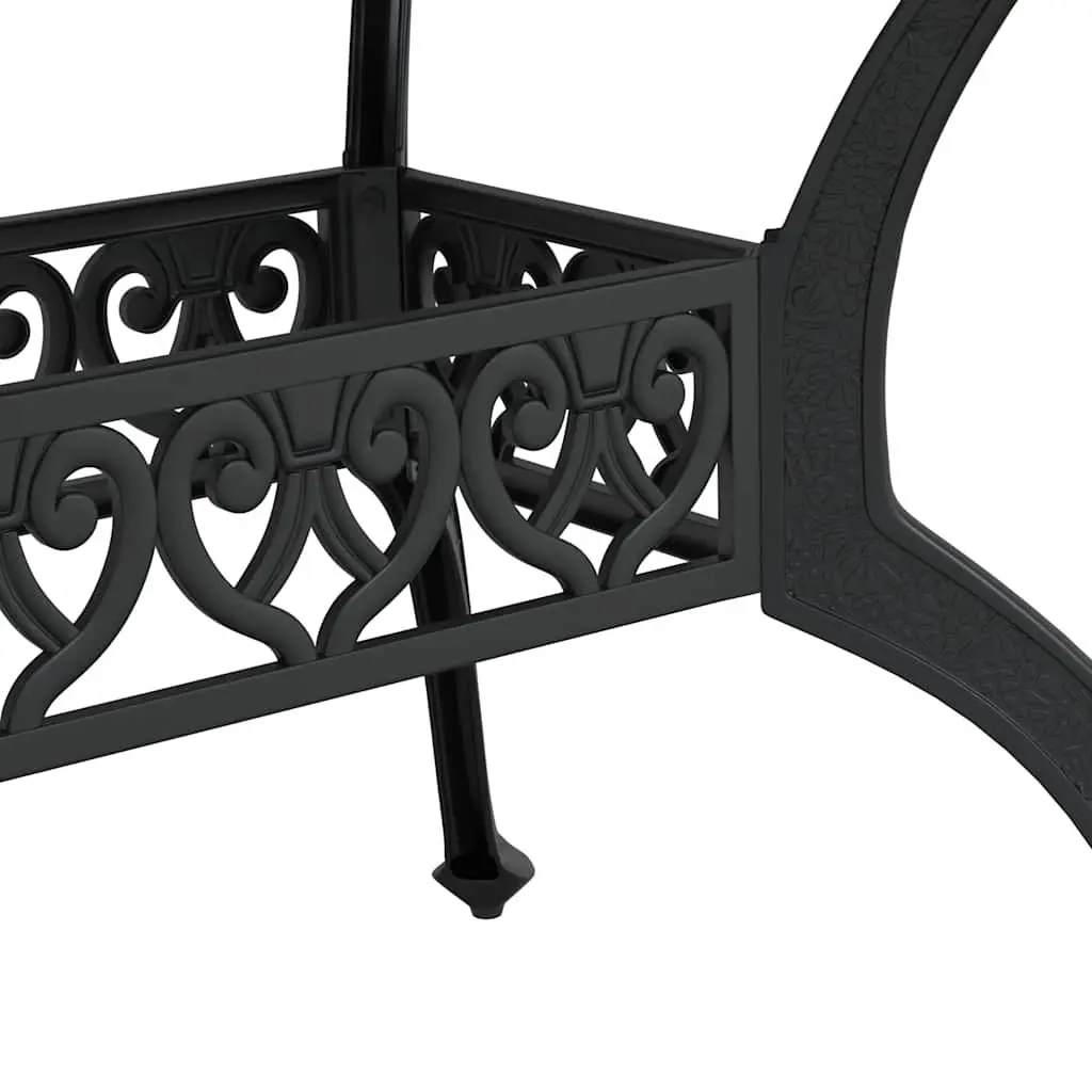 Outdoor Dining Set 5 Piece Cast Aluminium Table with High Backrest Chairs Black