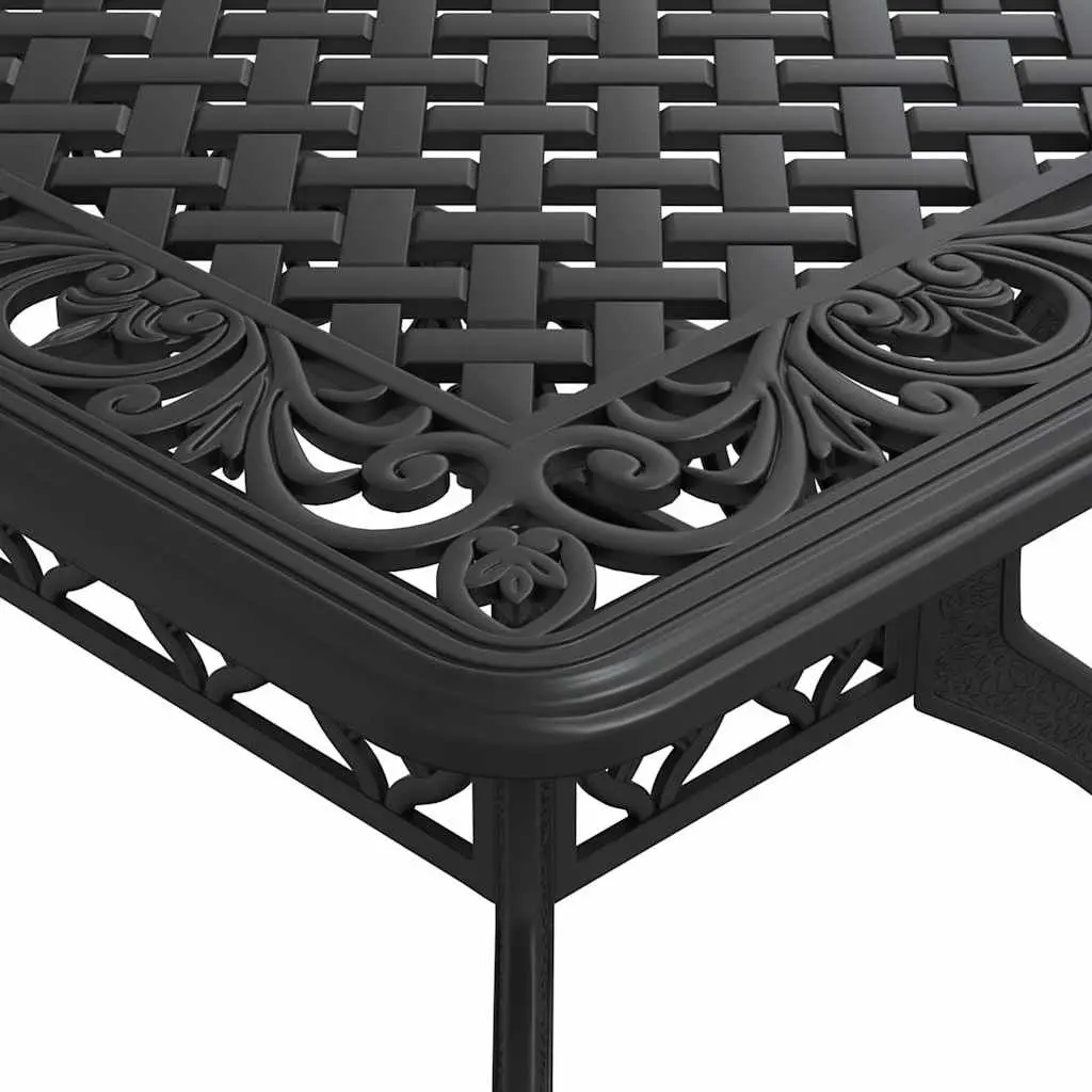 Outdoor Dining Set 5 Piece Cast Aluminium Table with High Backrest Chairs Black