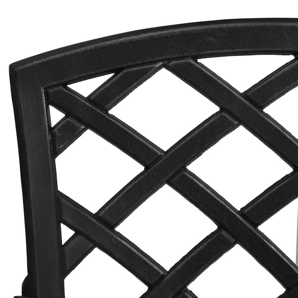 Outdoor Dining Set 5 Piece Cast Aluminium Table with High Backrest Chairs Black