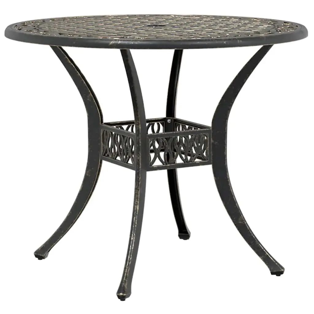 Bistro Set 3 Piece Outdoor Furniture Cast Aluminium Brown Garden Patio Balcony
