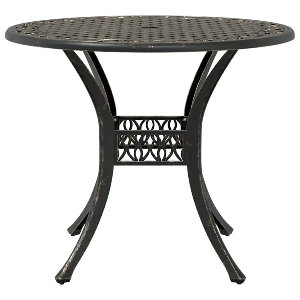 Bistro Set 3 Piece Outdoor Furniture Cast Aluminium Brown Garden Patio Balcony