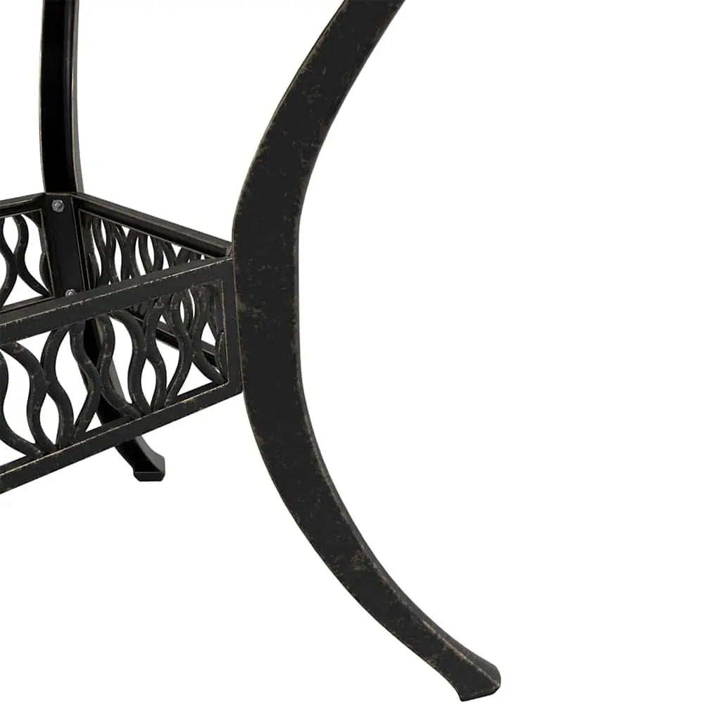 Bistro Set 3 Piece Outdoor Furniture Cast Aluminium Brown Garden Patio Balcony