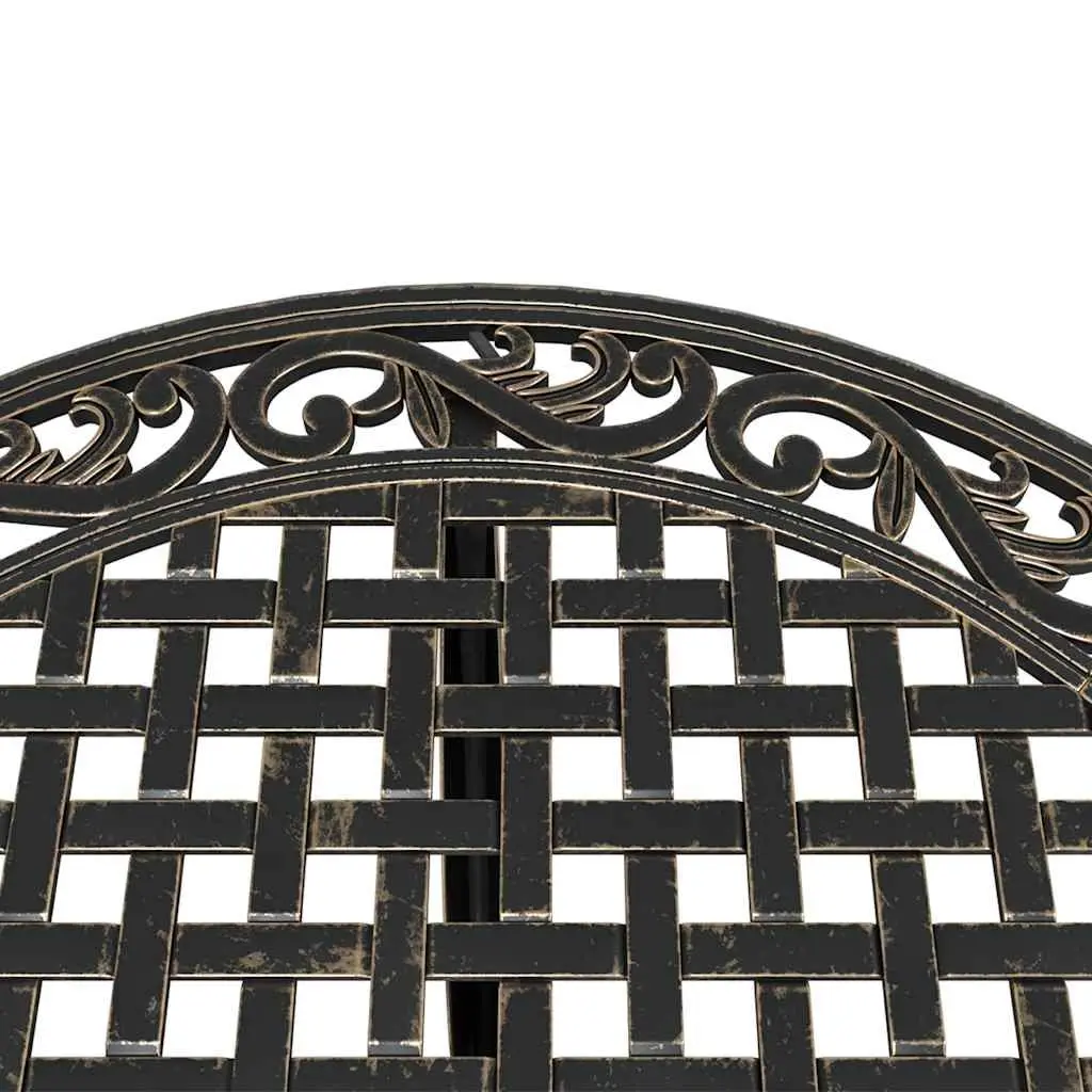 Bistro Set 3 Piece Outdoor Furniture Cast Aluminium Brown Garden Patio Balcony