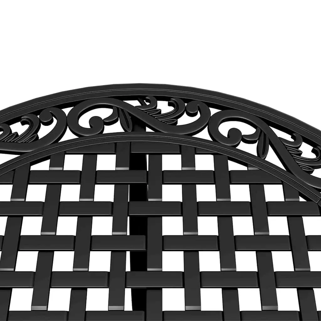 Garden Dining Set 5 Piece Black Outdoor Furniture Patio Table Chairs Backrest