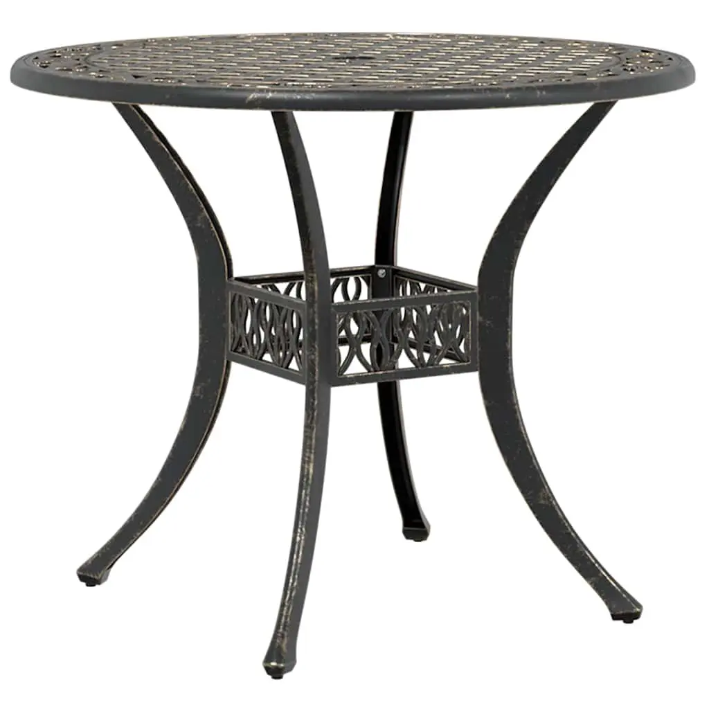 Garden Dining Set 5 Piece Outdoor Patio Furniture Brown Cast Aluminium Table