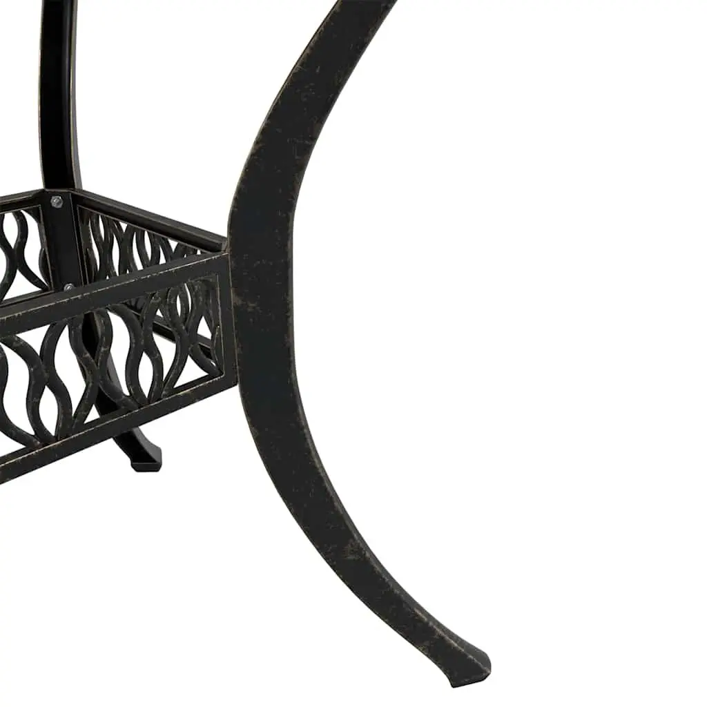 Garden Dining Set 5 Piece Outdoor Patio Furniture Brown Cast Aluminium Table