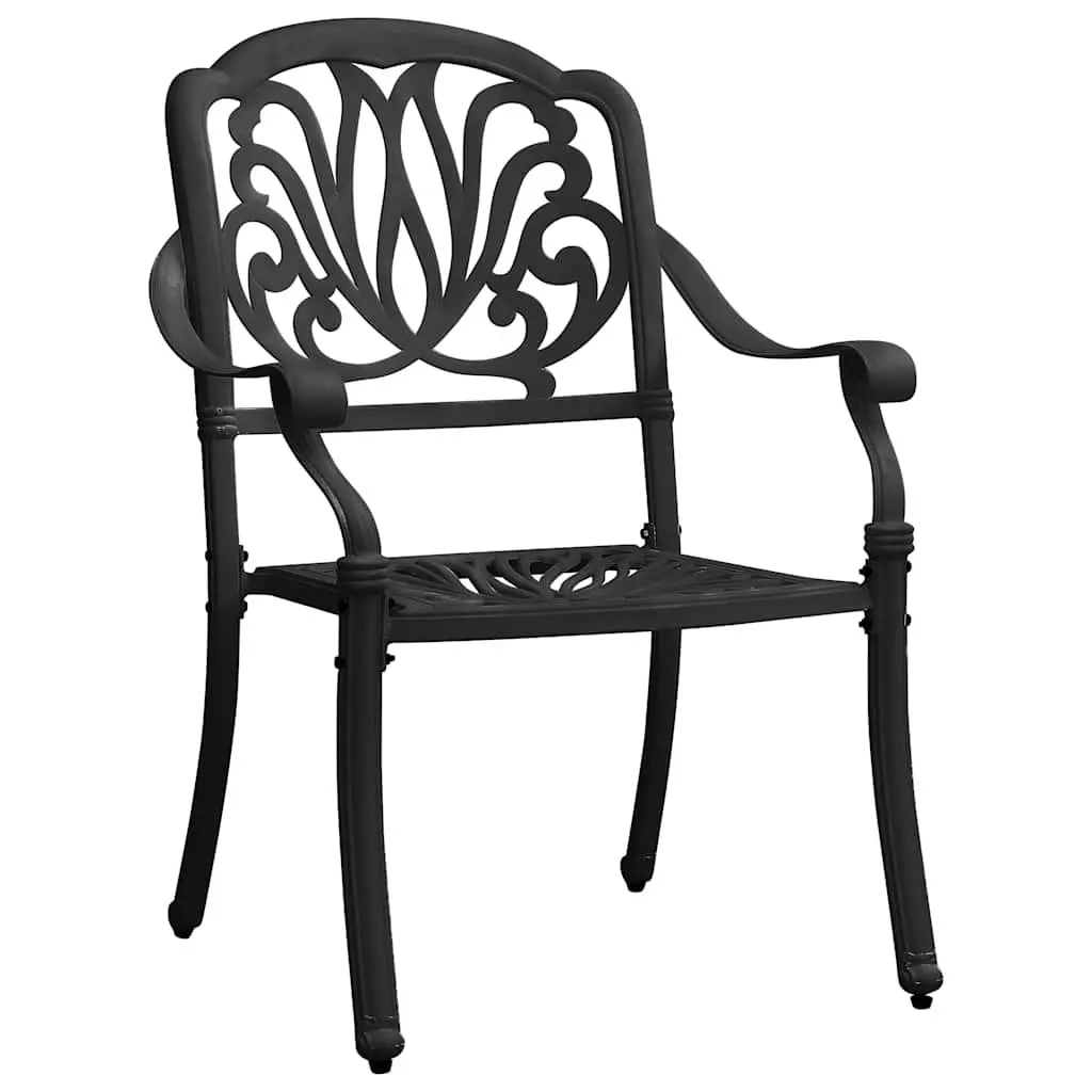Garden Dining Set 5 Piece Outdoor Patio Furniture Black Cast Aluminium Table