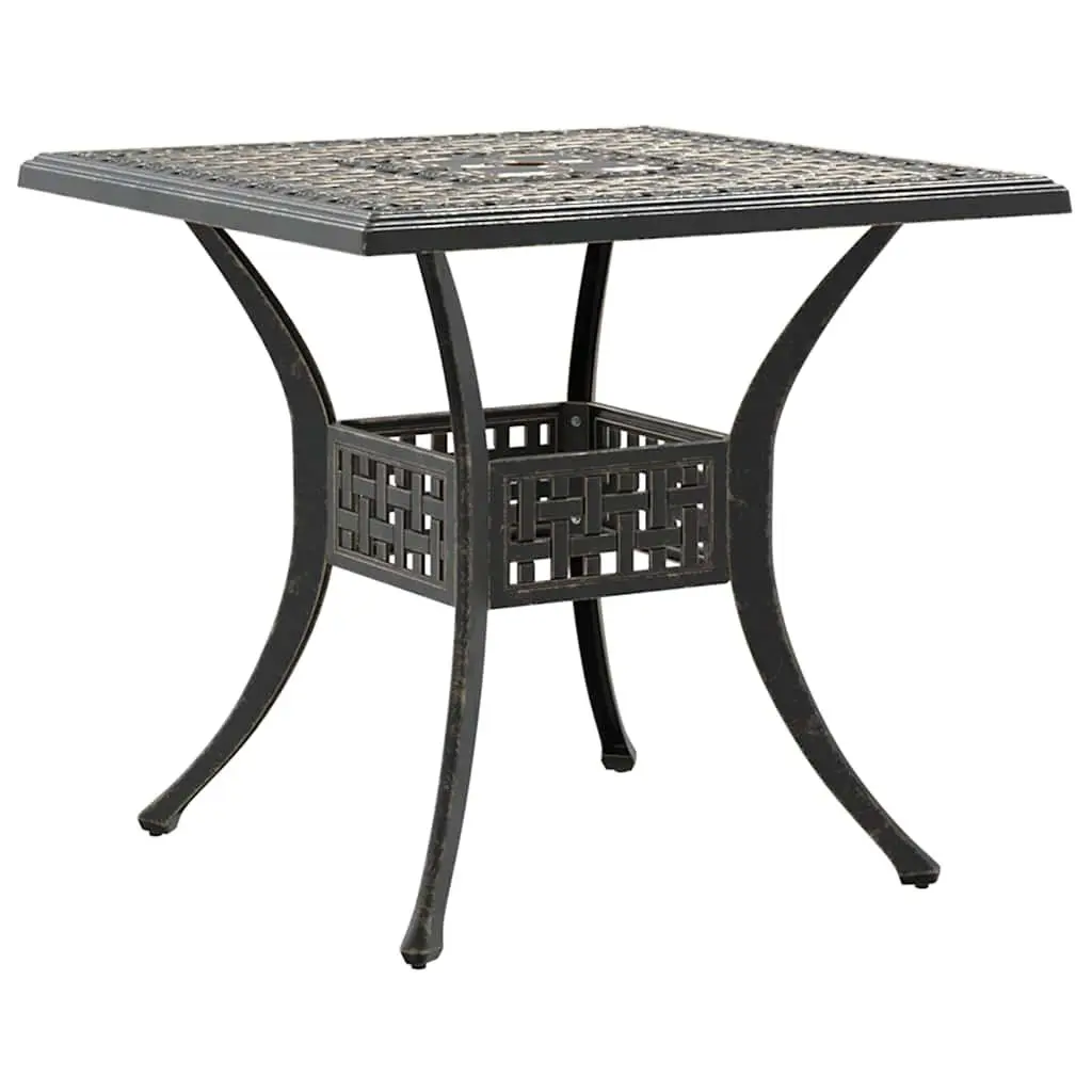 Garden Dining Set Cast Aluminium Brown 5 Piece Outdoor Patio Furniture