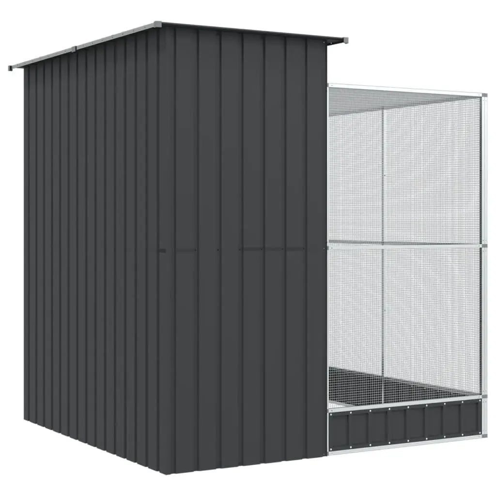 Steel Aviary with Extension Silver 209x203x216cm