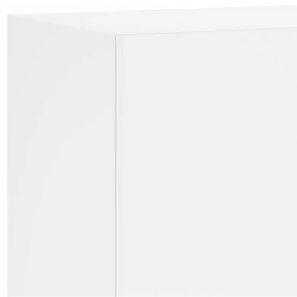 Floating Storage Shelves 6 Piece White Engineered Wood TV Wall Unit for Living Room or Bedroom