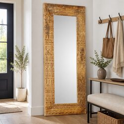 Your Friendly Hand-Carved Wooden Mirror 110x50cm