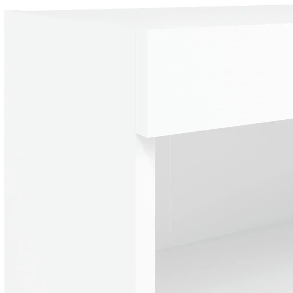 TV Wall Units Floating Wall Mounted Cabinet 4 Piece with RGB LED Lights White