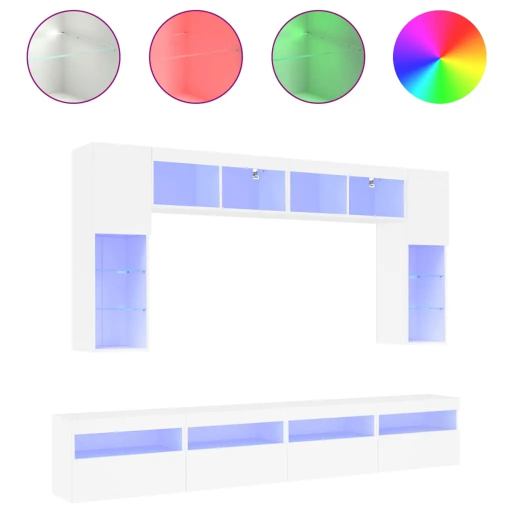 8-Piece TV Wall Cabinet Set