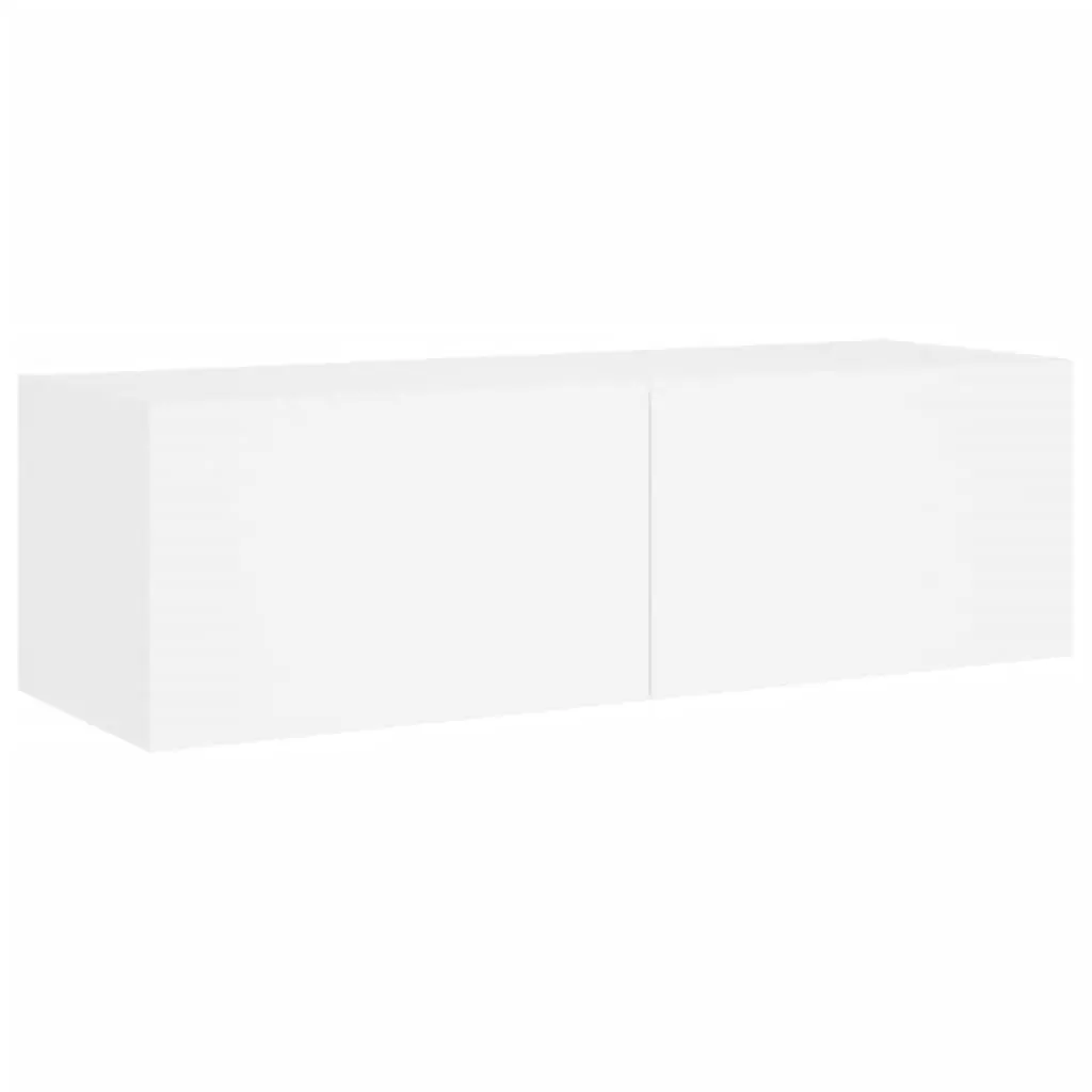 5 Piece TV Wall Cabinets RGB LED Lights White