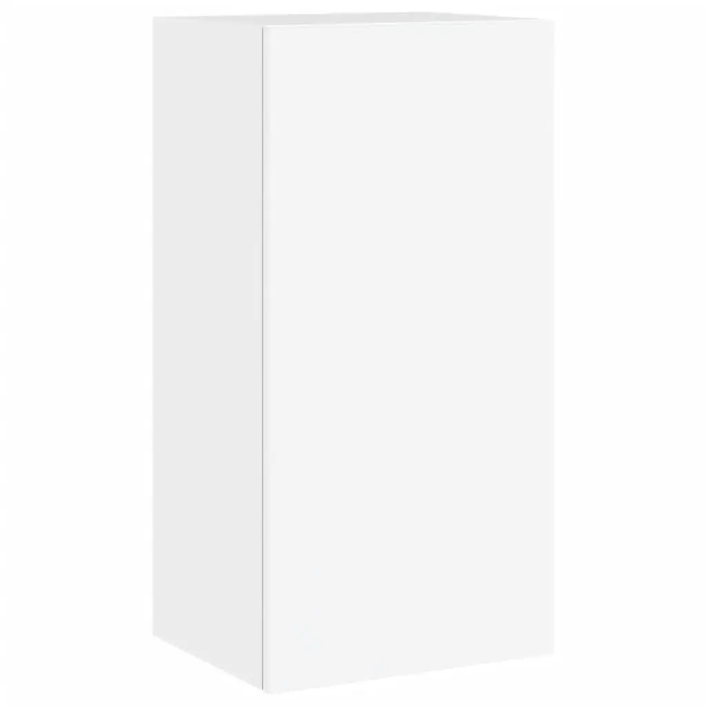 4 Piece Floating Wall TV Cabinets White with RGB LED Lighting Modern Storage Units