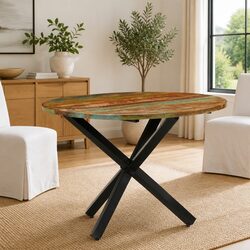 Crafted for You: Round Dining Table in Reclaimed Wood - 100cm
