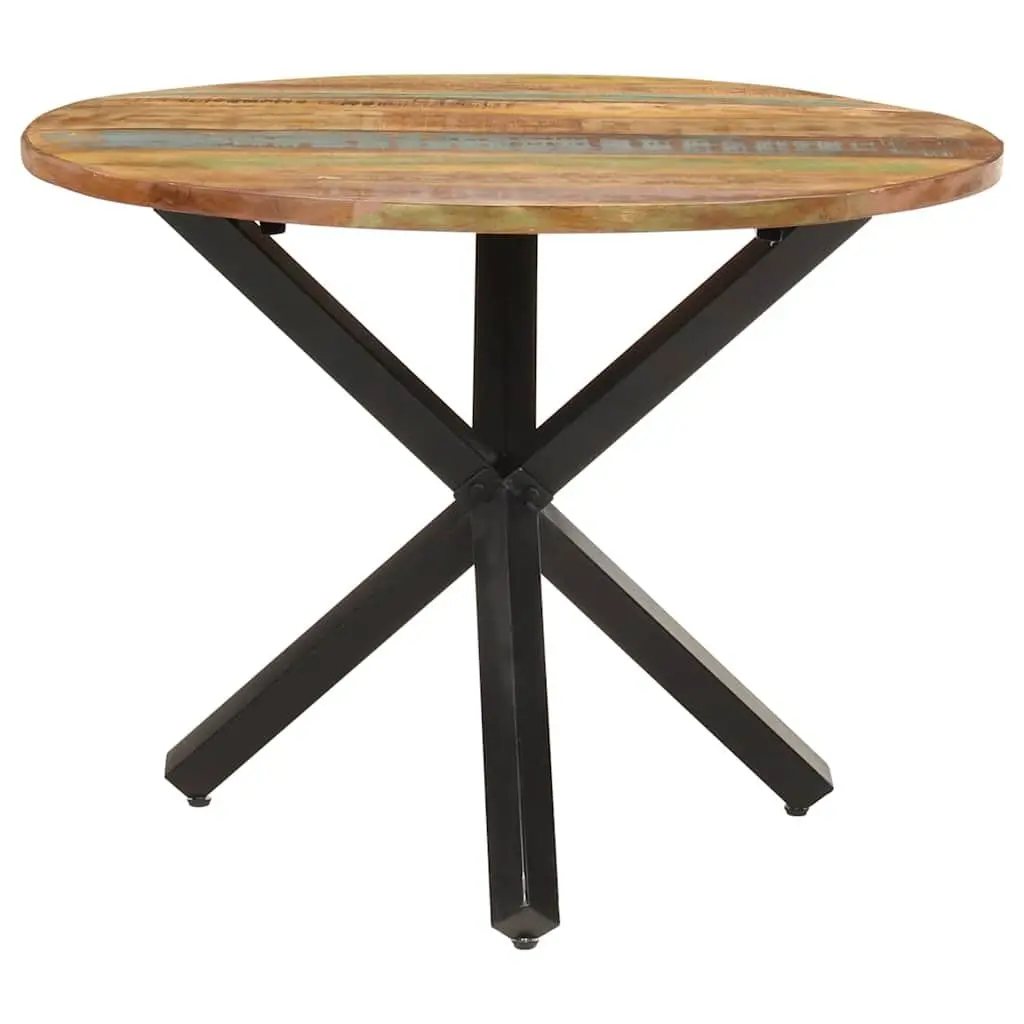 Round Table Reclaimed Wood 100cm Diameter 75cm Height Brown Kitchen Furniture