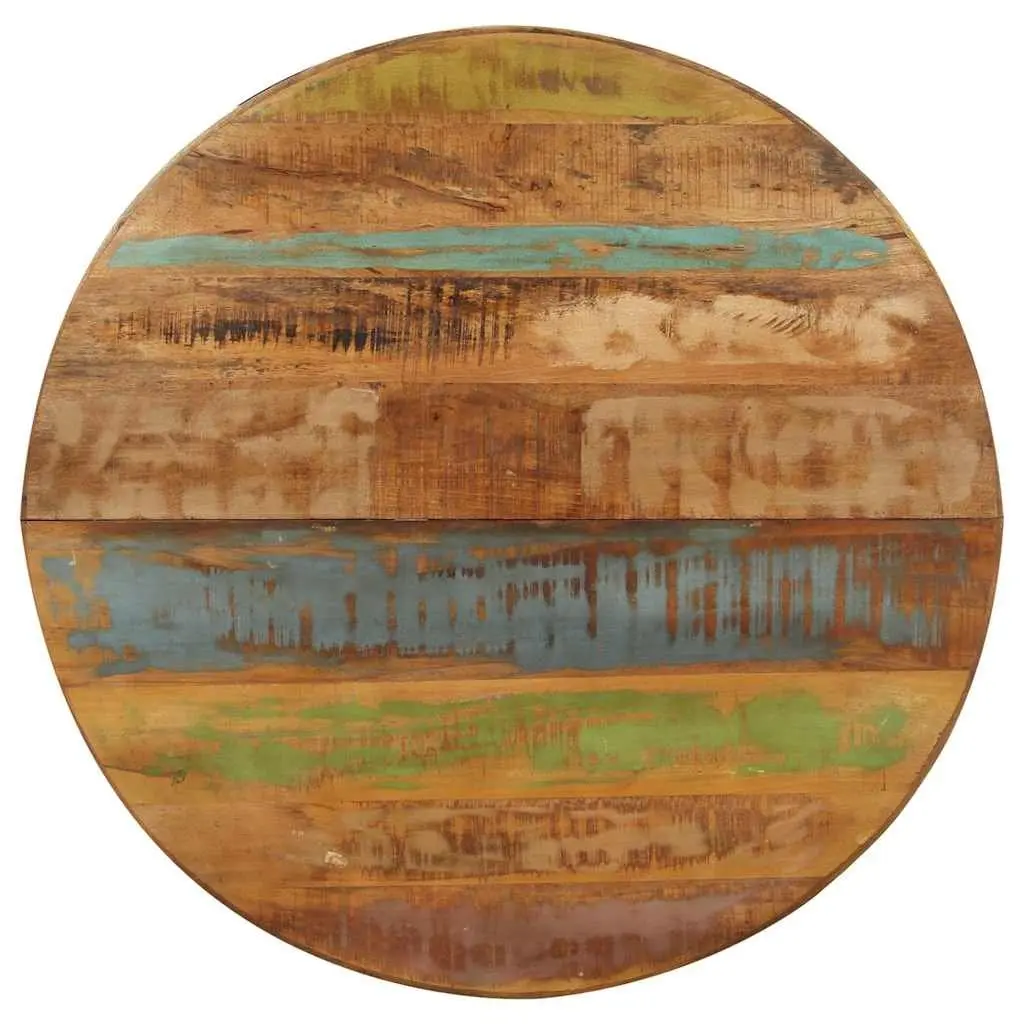 Round Table Reclaimed Wood 100cm Diameter 75cm Height Brown Kitchen Furniture