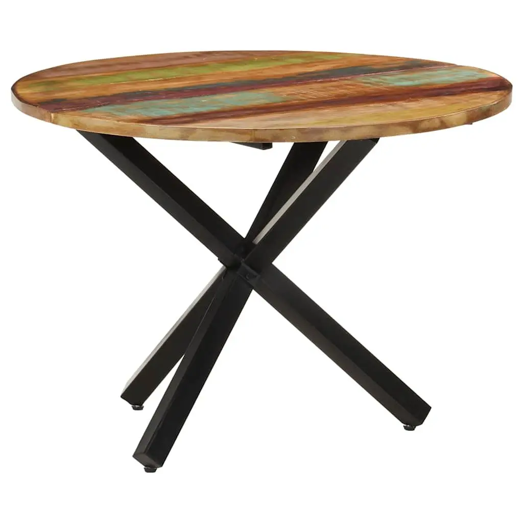 Round Table Reclaimed Wood 100cm Diameter 75cm Height Brown Kitchen Furniture