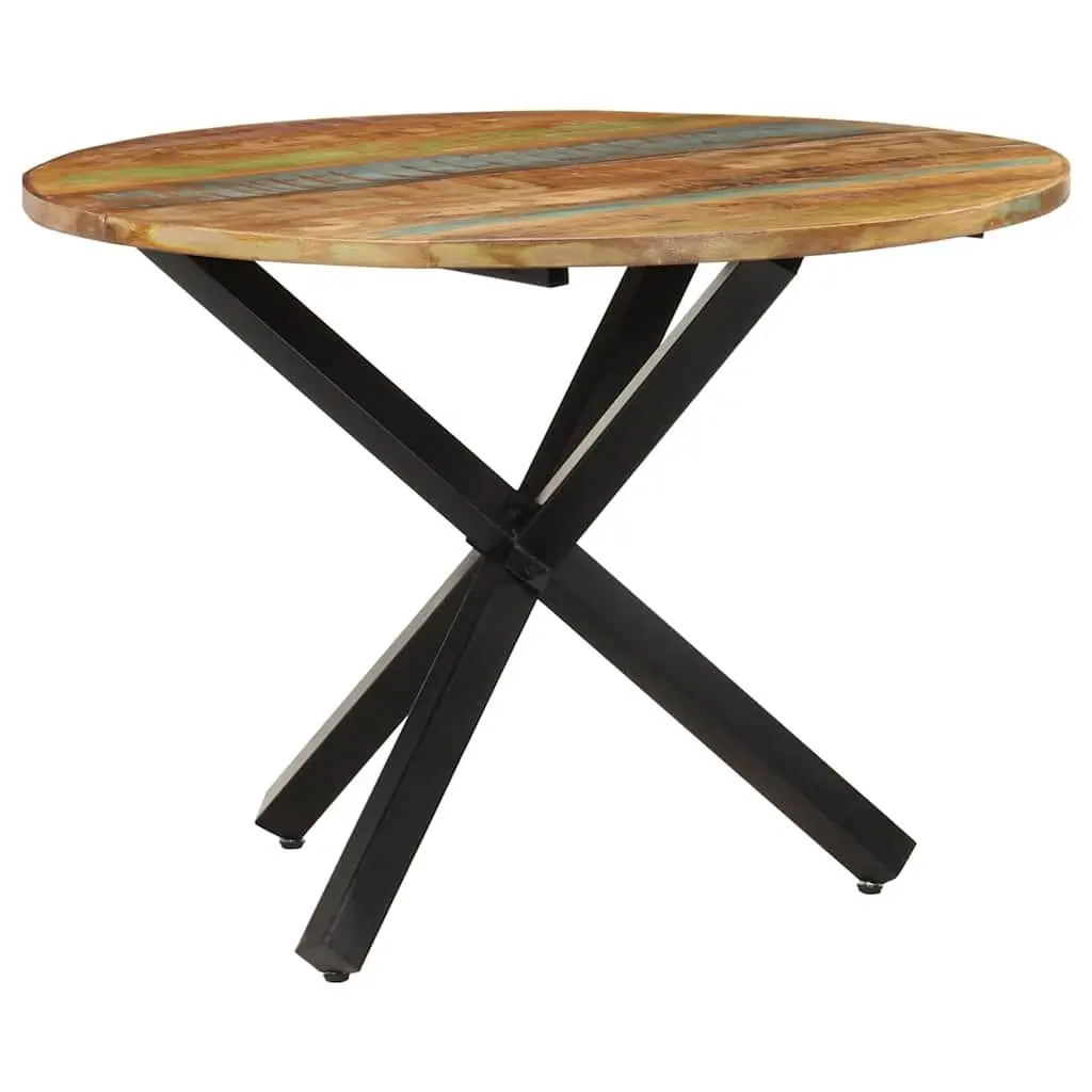 Round Table Reclaimed Wood 100cm Diameter 75cm Height Brown Kitchen Furniture