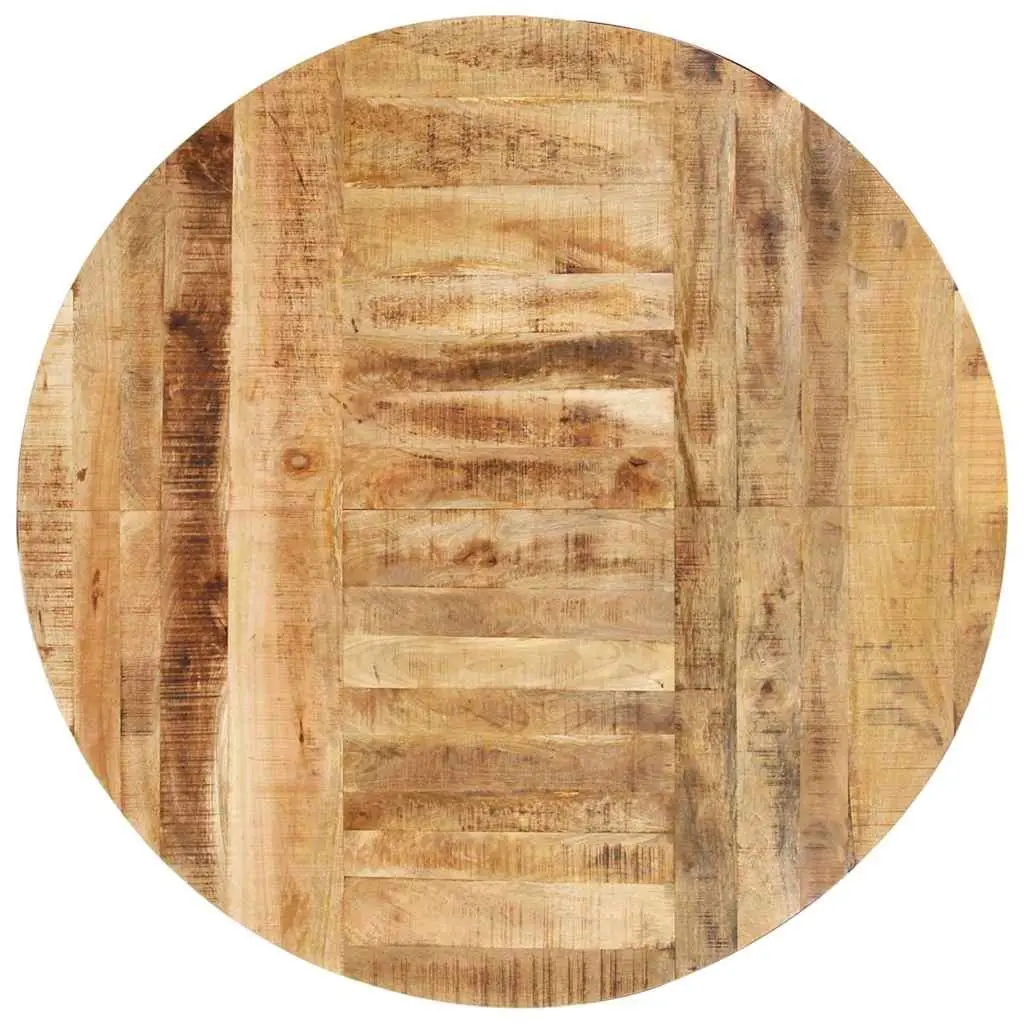 Round Dining Table Rough Mango Wood 175cm Brown