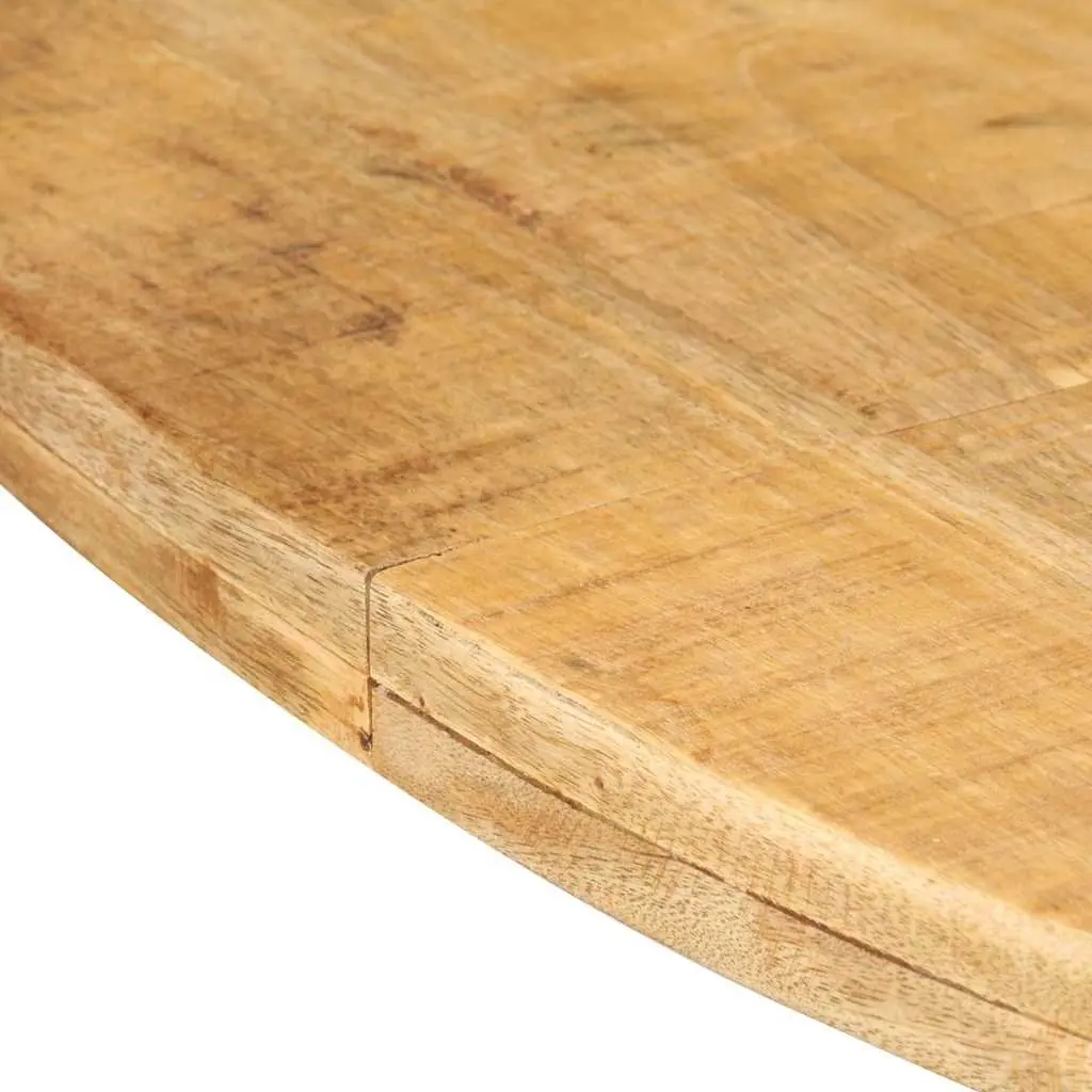 Round Dining Table Rough Mango Wood 175cm Brown