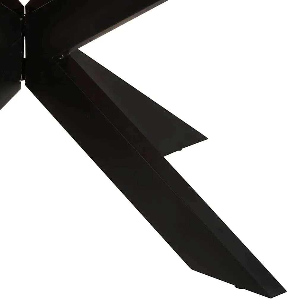 Round Dining Table Rough Mango Wood 175cm Brown
