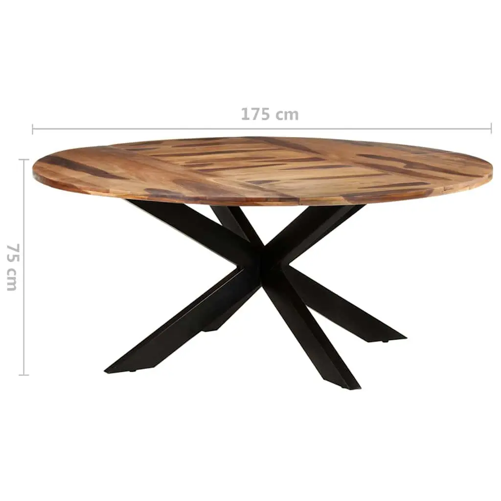 Acacia Wood Round Dining Table 175cm Brown Honey Kitchen Furniture